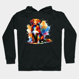 Vibrant Splashed Paint Nova Scotia Duck Tolling Retriever Hoodie